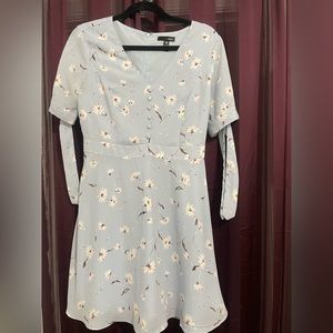 Aqua floral blue and white dress - size S